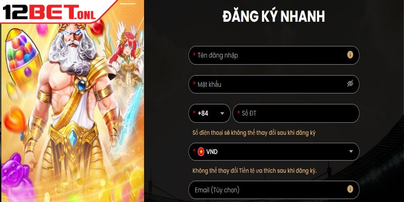 Khuyến Mãi 12BET - Kho Quà Tặng Phong Phú Hàng Ngày 16 Hoàn thiện biểu mẫu đăng ký 12BET chuẩn là bước thiết yếu